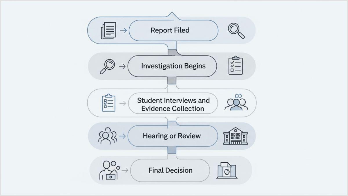 Campus assault allegations investigation process at MSU showing report to final decision steps