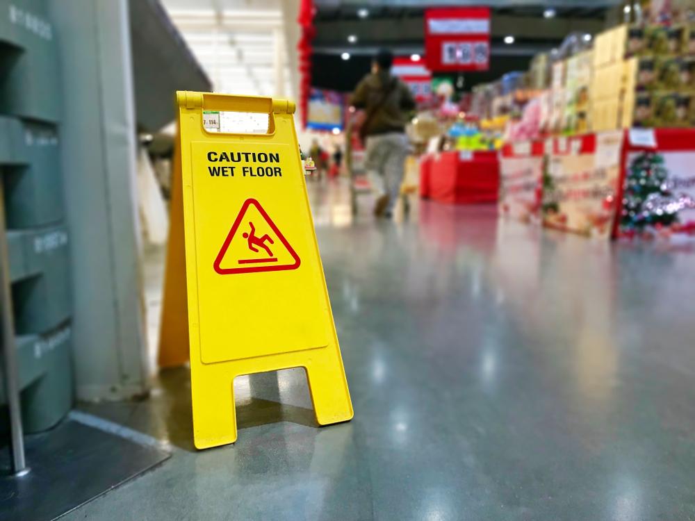 Photo of slip and fall sign