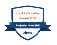 Avvo badge - Ben Hall Law - Top Contributor 2021