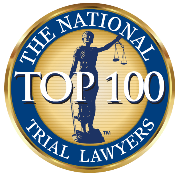 top 100 national trial lawyers badge